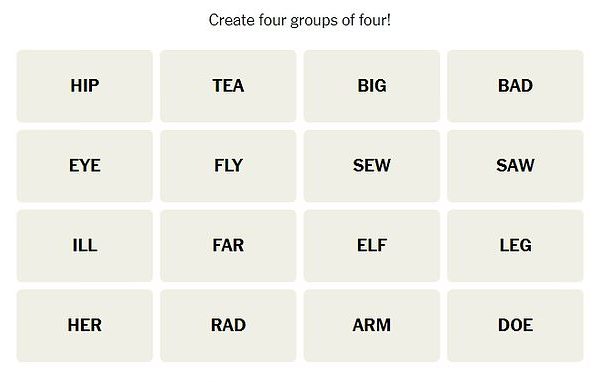 Hints and Solutions for NYT Connections: October 28, 2025