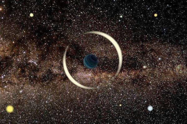 A planet the size of Saturn wanders through the galaxy alone.