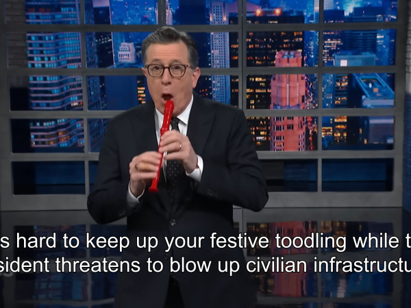 Stephen Colbert Reacts to Trump’s Easter Warnings to Iran Concerning Closure of the Strait of Hormuz